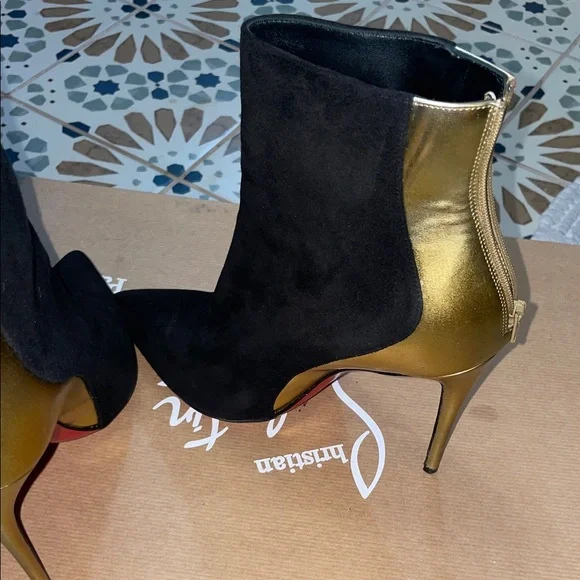 Black and Gold Louboutins Ankle Boots - Picture 7 of 15